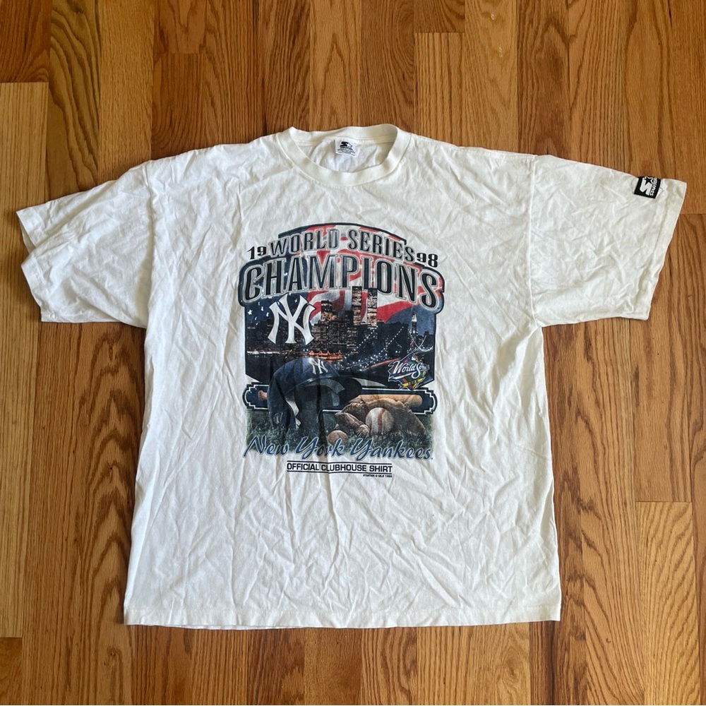Starter NEW YORK YANKEES 1998 World Series Champions (XL) CLUBHOUSE T-Shirt